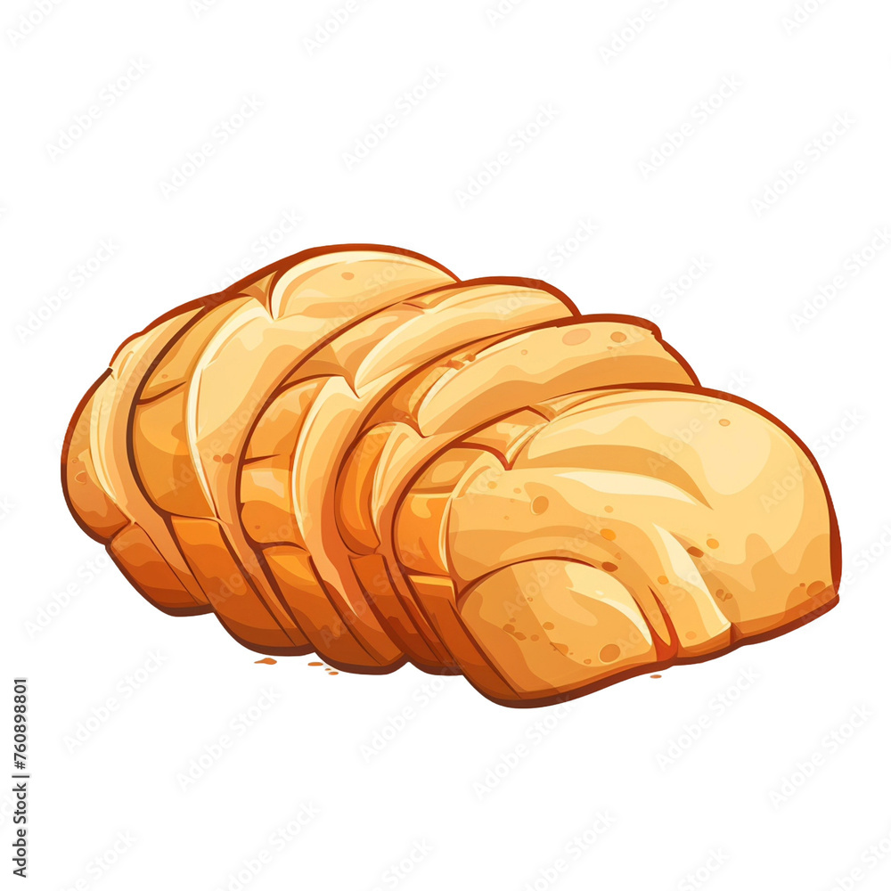 loaf of bread cartoon  illustration isolated on transparent background - Generative AI