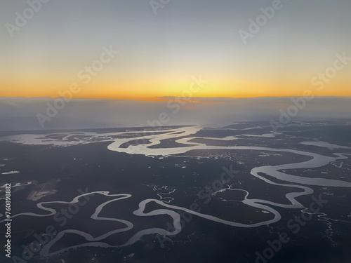 Εκτύπωση καμβά Aerial view of estuary formed by the St