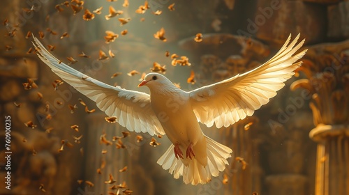 New Testament winged dove of the Holy Spirit photo