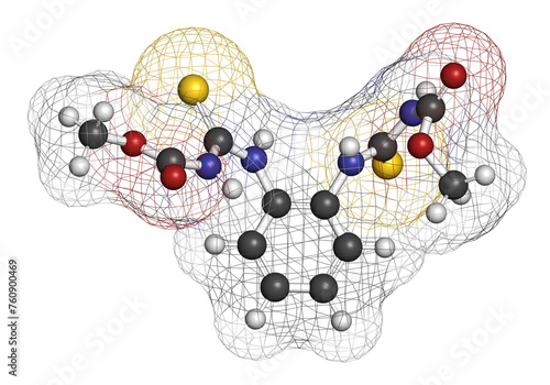 Thiophanate-methyl fungicide molecule. photo