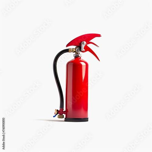 red fire extinguisher on white background © Андрей Трубицын