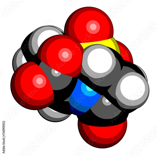 Sulbactam drug molecule. photo