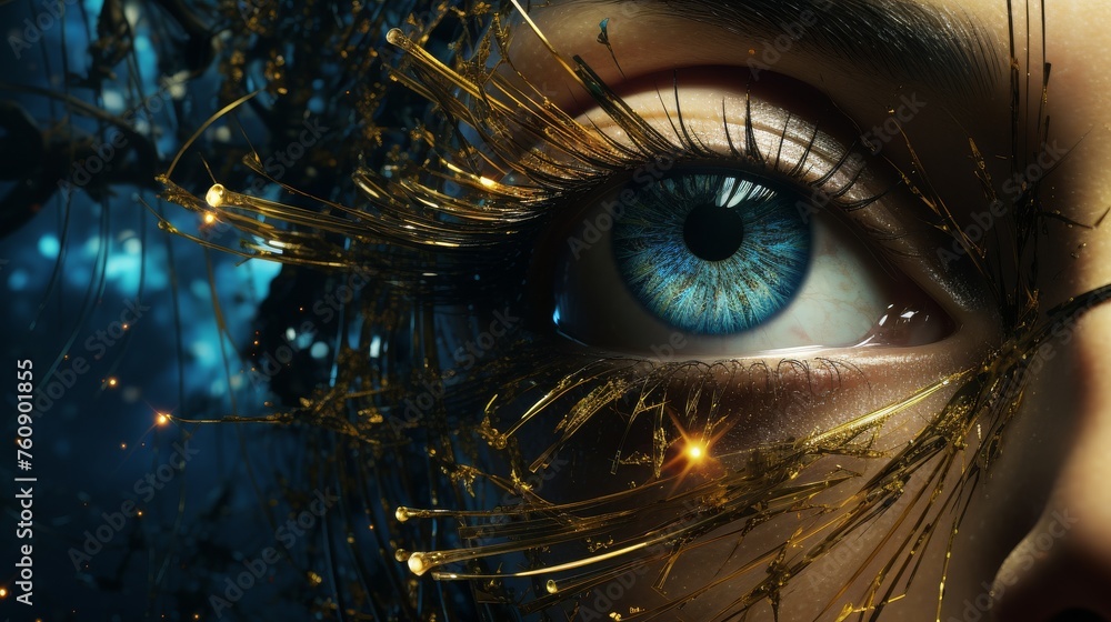 Close-Up Portrait of Woman With Blue Eyes Close-Up Portrait of Woman With Blue Eyes