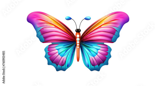 A colorful butterfly elegantly flutters through the air