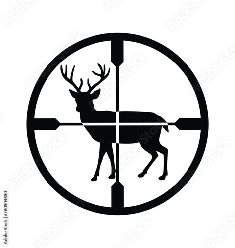 Sniper rifle scope crosshair targeting reindeer