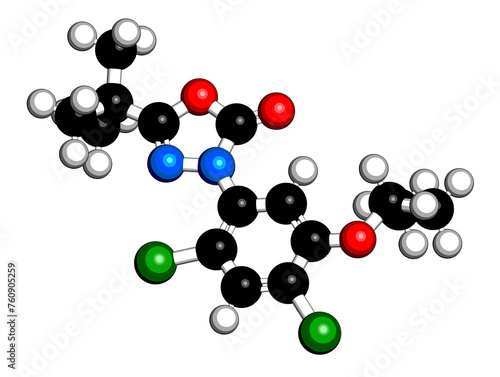 Oxadiazon herbicide molecule.