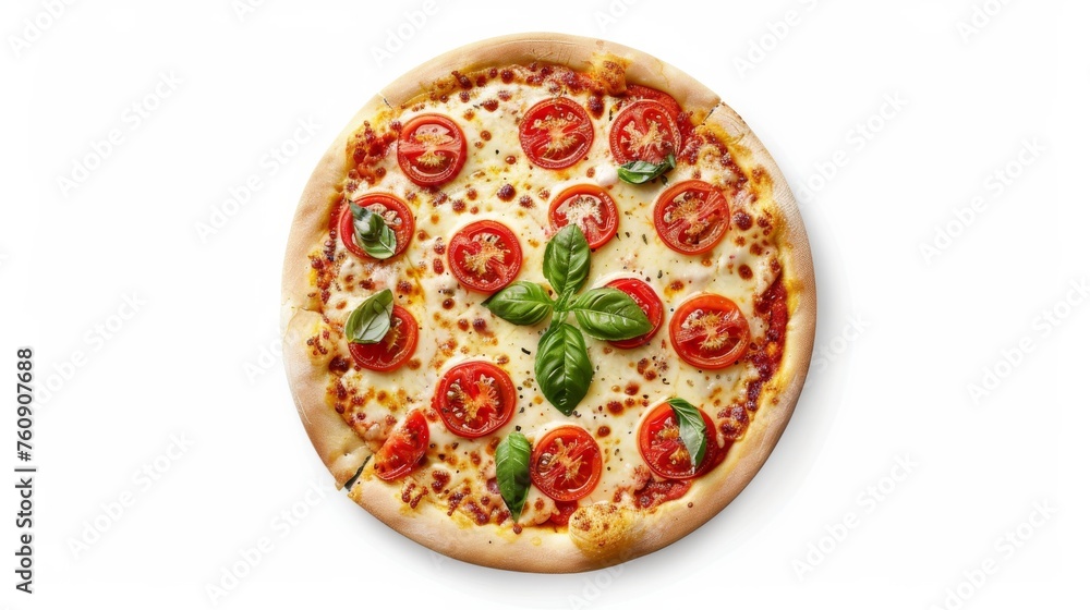 Italian pizza on a white background Italian pizza on a white background
