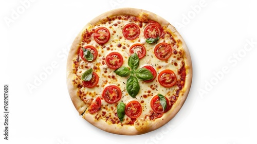 Italian pizza on a white background