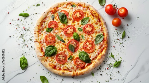 Italian pizza on a white background