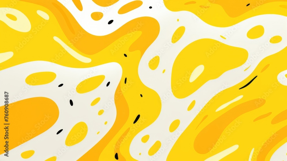 Wavy Yellow and Cream Fluid Pattern