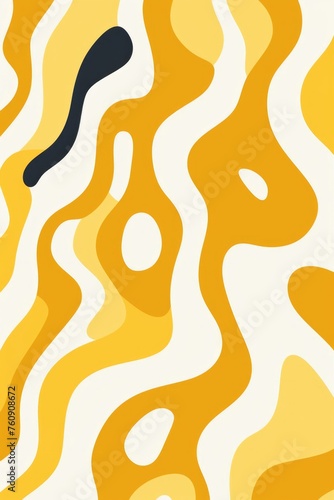 Wavy Yellow and Cream Fluid Pattern