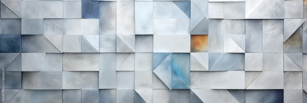 Contemporary Geometric Mosaic in Cool Tones Contemporary Geometric Mosaic in Cool Tones
