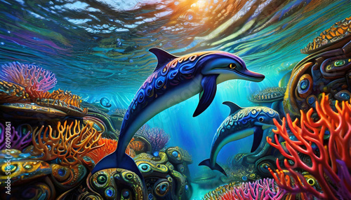 dauphin sous la surface de l'eau