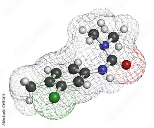 Chlorotoluron herbicide molecule. photo