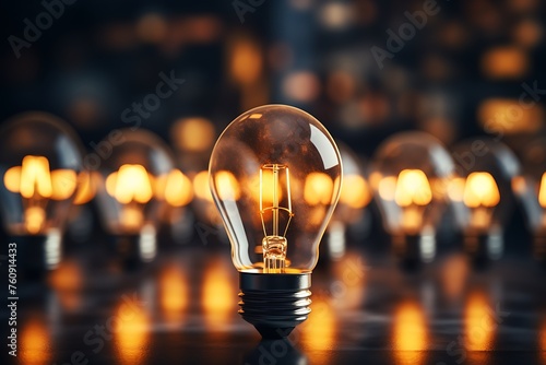 Incandescent light bulb in the forest. 3D rendering.