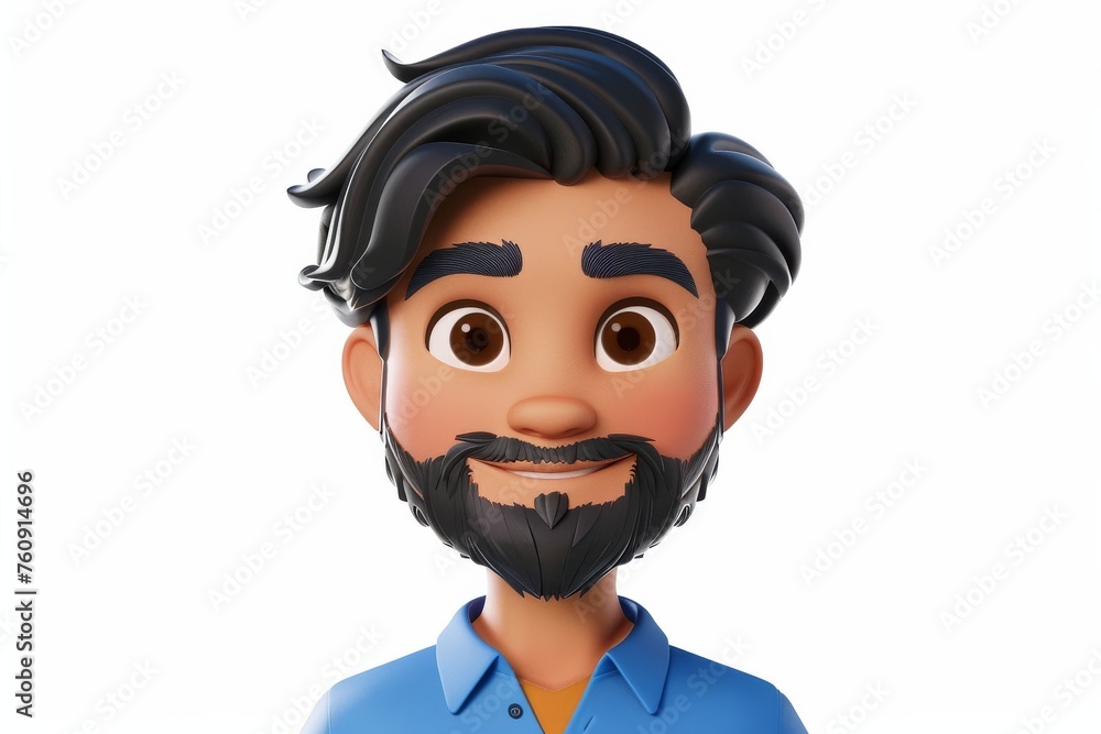 Bearded Man in Blue Shirt Bearded Man in Blue Shirt