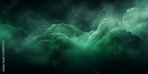Green and Black Background With Smoke