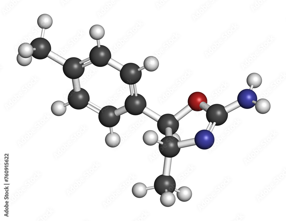 4,4'-Dimethylaminorex designer drug molecule. 4,4'-Dimethylaminorex designer drug molecule.