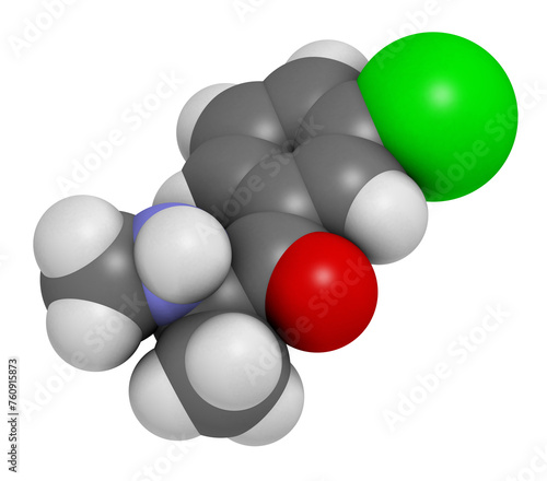 3-Chloromethcathinone stimulant drug molecule.