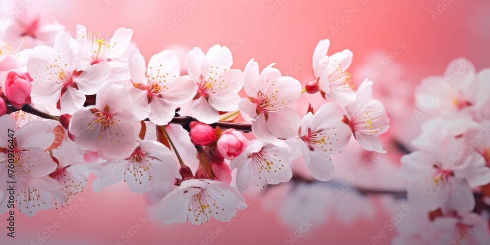 Vibrant Flowers Clustered on Branch