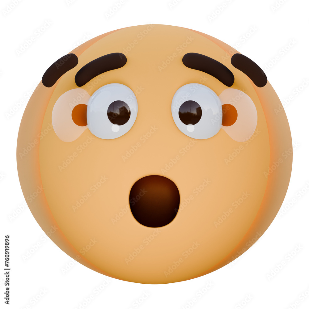 Fototapeta premium shaking face 3d emoji illustration