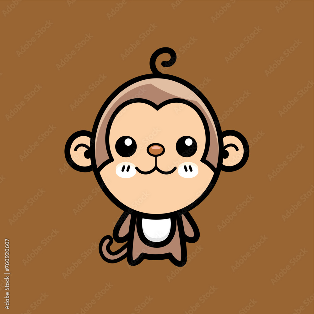 Cute Brown Monkey Vector for Children's Learning
Cute Brown Monkey Vector for Children's Learning