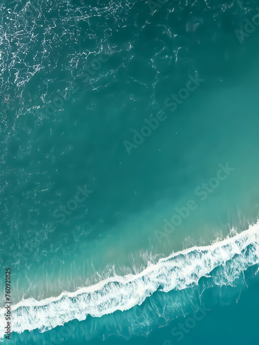 Ocean waves. Blue sea surface View from above © Alex Puhovoy