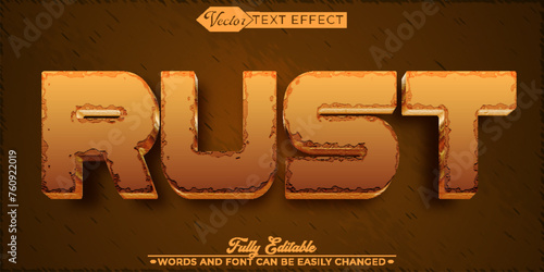 Orange Metal Rusted Vector Editable Text Effect Template