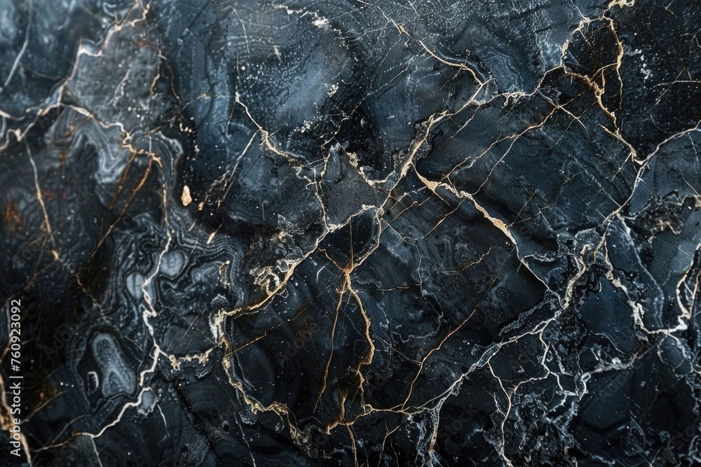 Opulent Black Marble with Gilded Veining Pattern