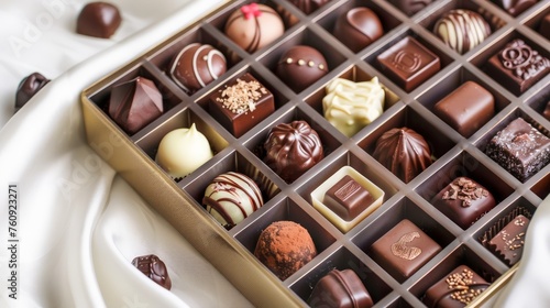Luxurious Assortment of Gourmet Chocolates in a Elegant Box - Perfect for Sweet Tooth, Gift, and Special Occasions © pisan