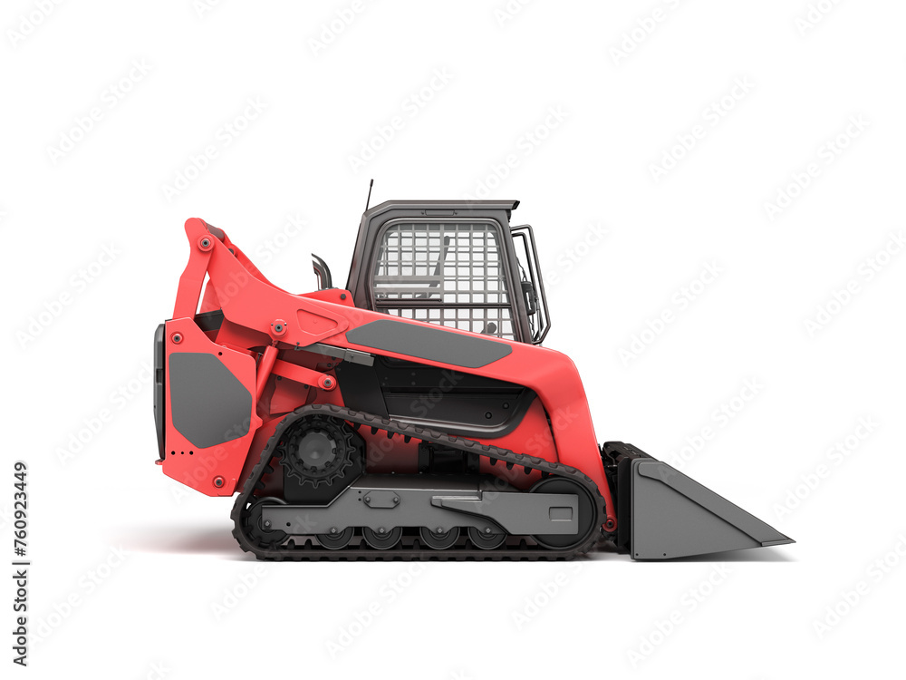 Rent Large Track Skidloader right view 3d rendr on white