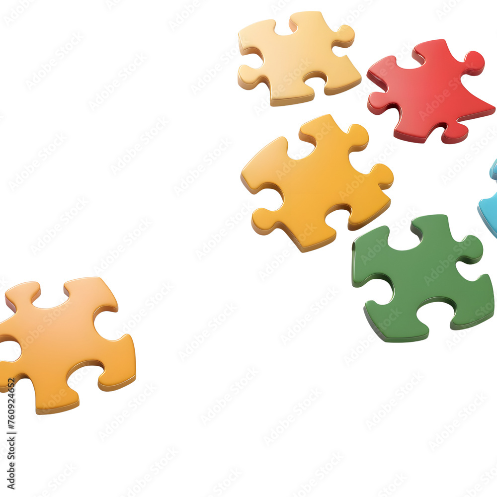 Fototapeta premium Jigsaw puzzle pieces on a transparent background