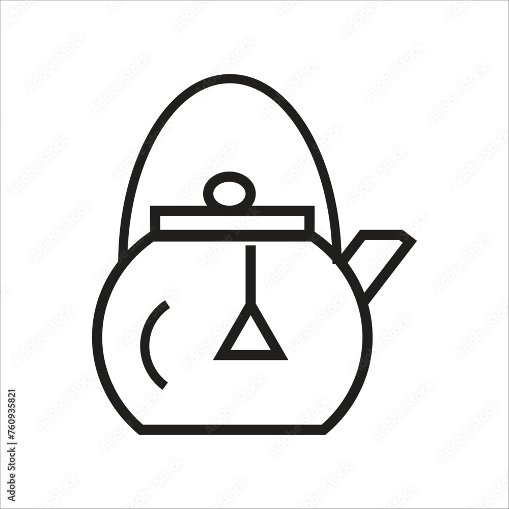 Obraz premium tea pot vector icon line template