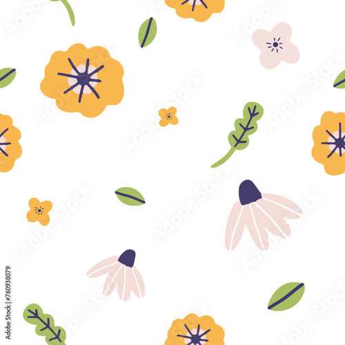 Seamless beautiful flower, cute flower, flower pattern	