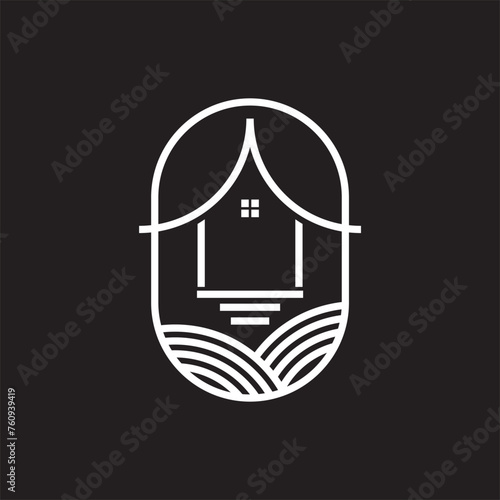 stilt house logo design line , logo line home 