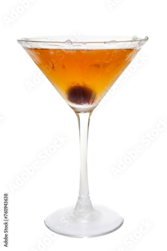 Bourbon Manhattan over a white background