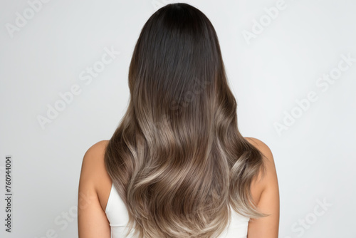 Woman's Luscious Balayage Curls with Dark to Light Blend