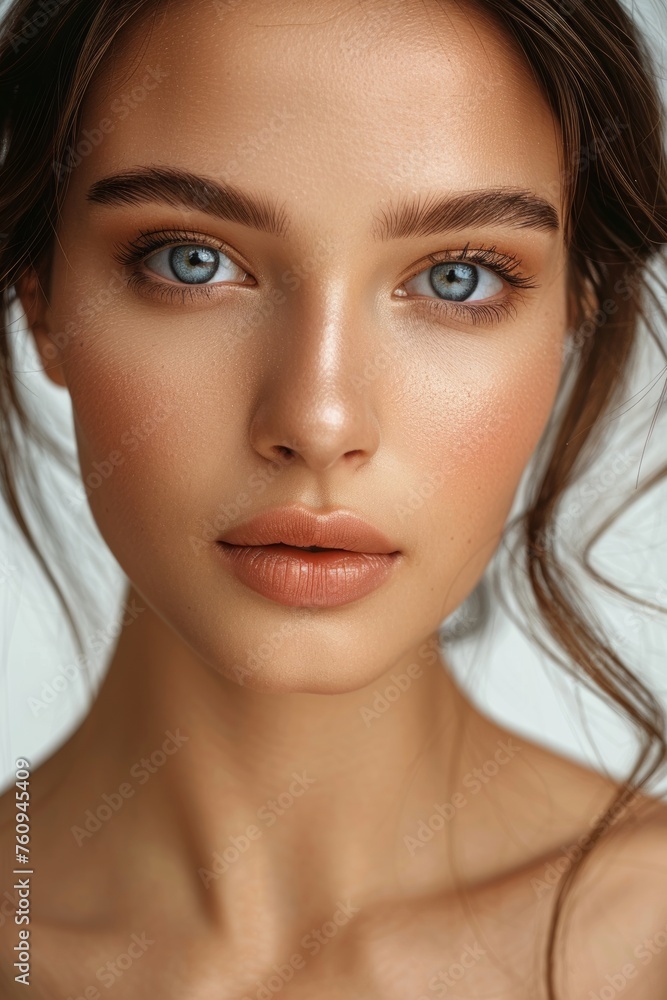 Serene Beauty with Mesmerizing Blue Eyes and Natural Makeup - Botox treatment Serene Beauty with Mesmerizing Blue Eyes and Natural Makeup - Botox treatment