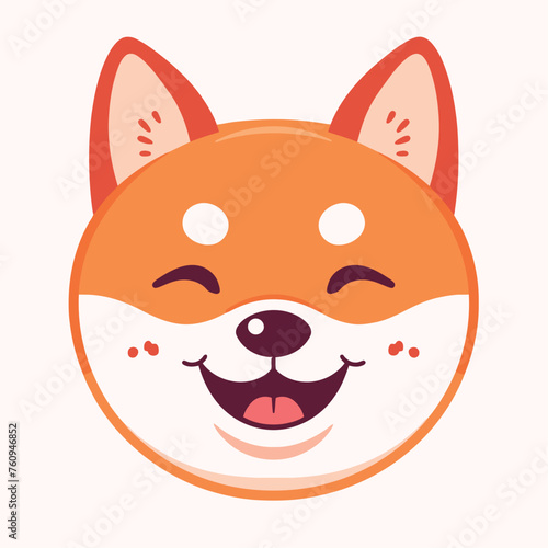 free vector cute shiba inu face with happy emotions