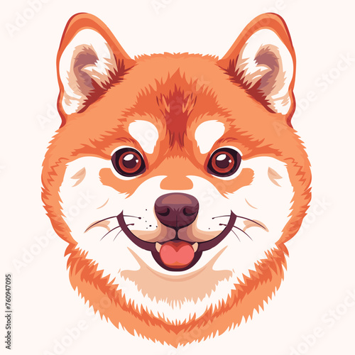 free vector cute shiba inu face with happy emotions