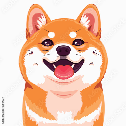 free vector cute shiba inu face with happy emotions