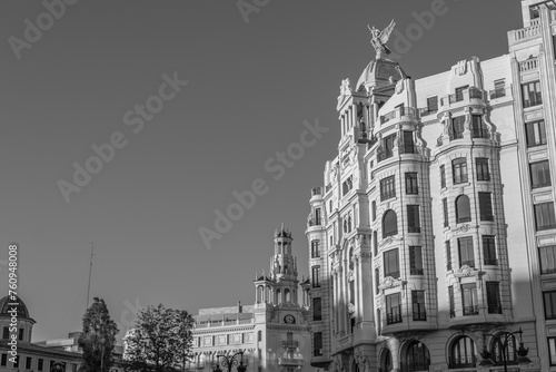 Valencia, Spain - January 8 2024 "Beautiful architecture of Valencia during the winter"