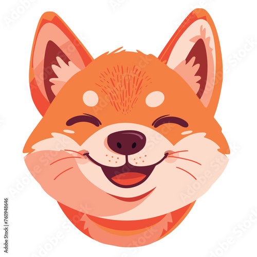 free vector cute shiba inu face with happy emotions