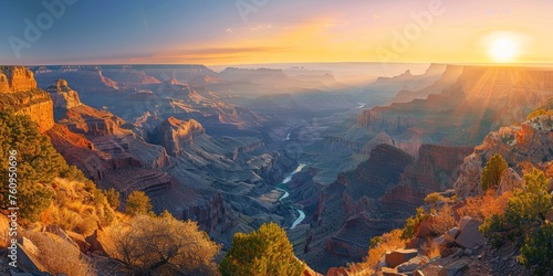 breathtaking view of Grand Canyon Colorado in USA at sunrise © toomi123