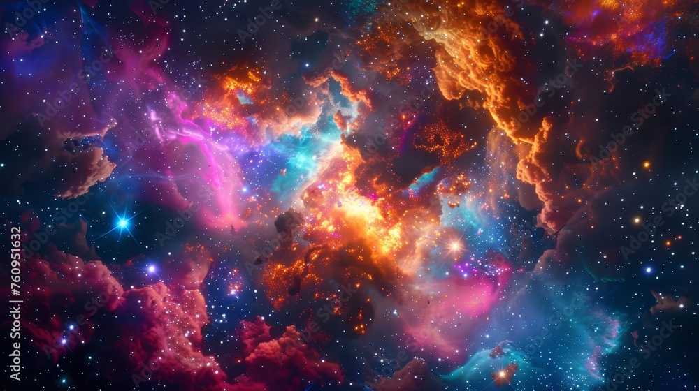 Cosmic nebula supernova explosion with vibrant colors and twinkling stars, space background illustration Cosmic nebula supernova explosion with vibrant colors and twinkling stars, space background illustration
