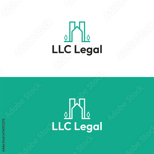 Minimal creative. elegant and professional LLC logo. lawyers, business law firm, rights attorneys. element style Lawyer legal symbol logo design for law firm Premium Vector