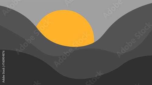 Minimalist orange sunset wallpaper 4k © Filip