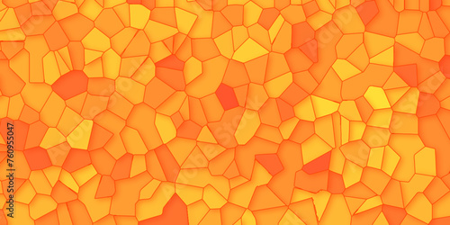 Abstract orange broken stained-glass background with colorful line. geometric seamless pattern with 3d shapes triangle background. colorful low poly crystal mosaic and tiles background pattern.