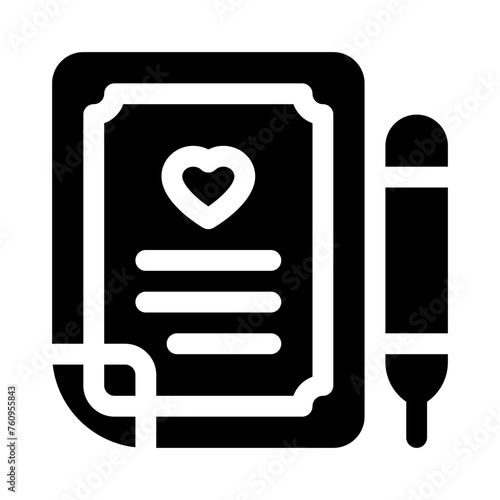 wedding contract glyph icon