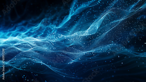 A mesmerizing abstract wireframe futuristic dark blue background  featuring dynamic shapes and vibrant colors  perfect for modern design projects and sci-fi concepts